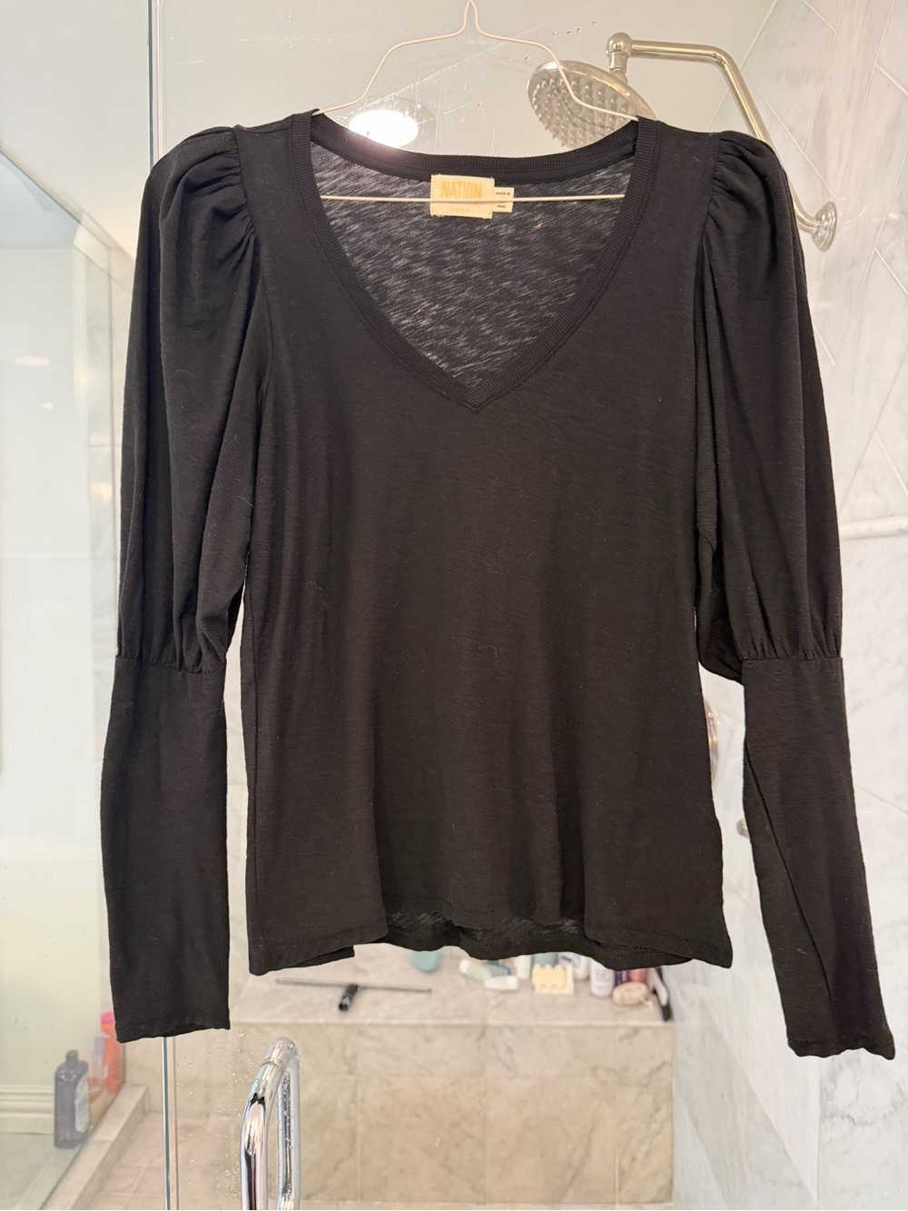 Nation LTD V-Neck Puff Sleeve Top